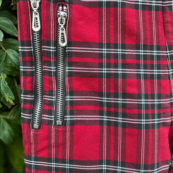 Zara Red Black and white plaid pants - Picture 5 of 10